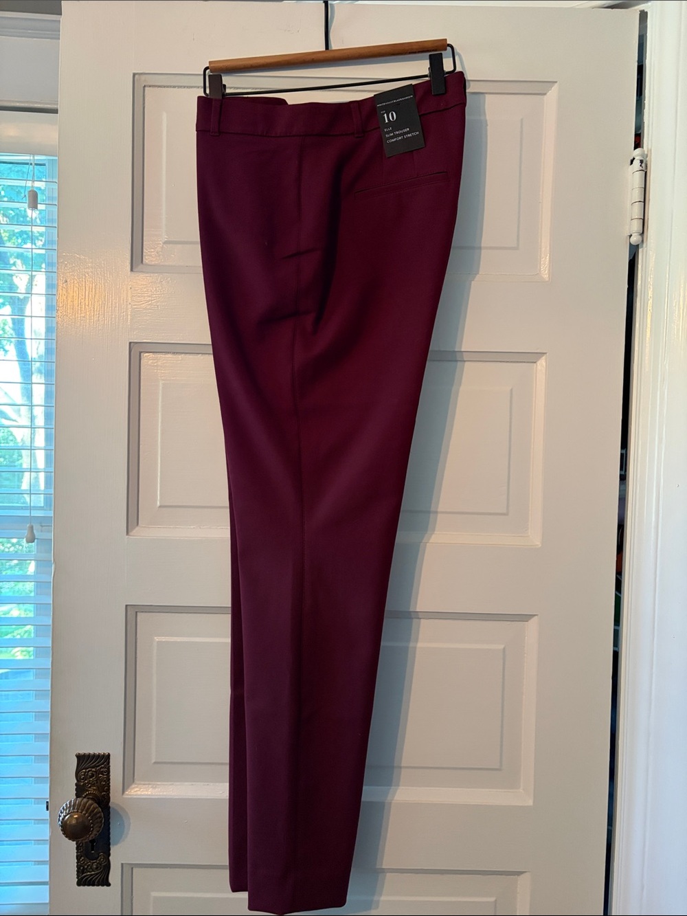 White House Black Market Burgundy Elle Slim Trousers
